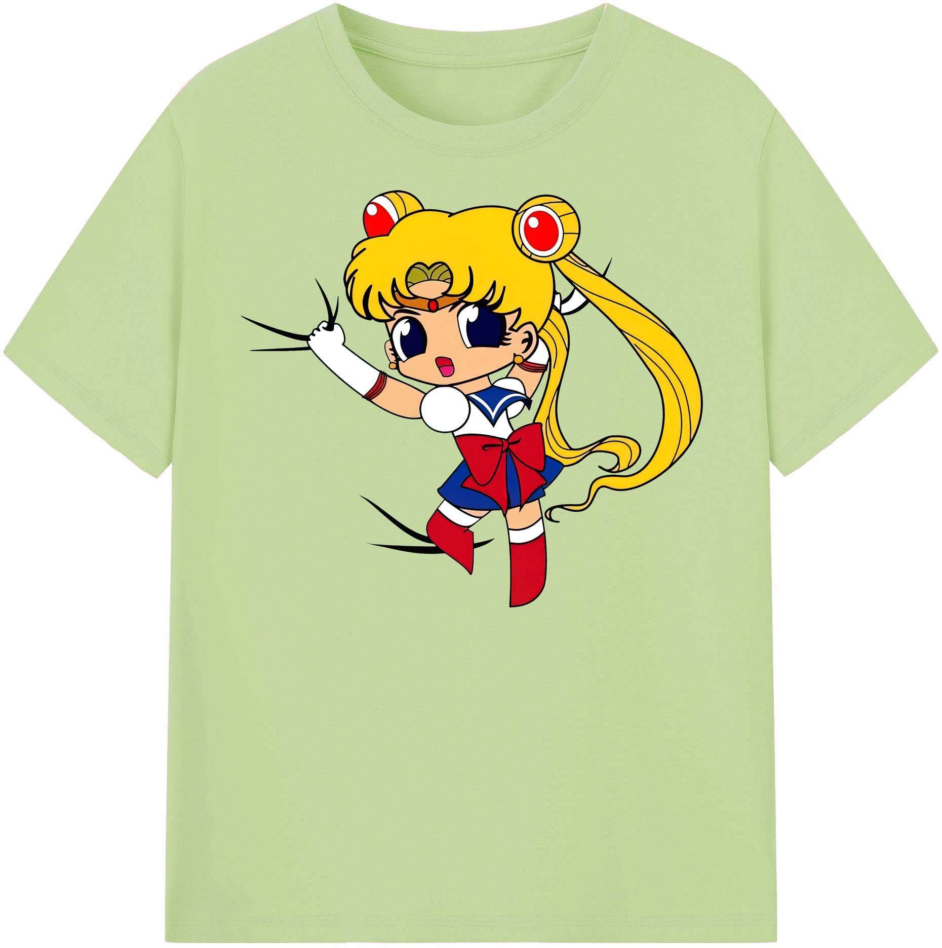（画像用） 美少女戦士セーラームーン 月野 うさぎ つきの うさぎ Sailor Moon Tsukino Usagi 綿100％半袖Tシャツ（フロントプリント）